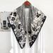 Spring And Summer New Artistic Fresh Floral Print 90*90CM Square Scarf Hot Selling Popular Elegant Women's Shawl_viptrois.com