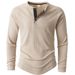 Men's Performance Henley T-Shirt – Moisture-Wicking Polyester, Breathable Long Sleeve, Athletic & Casual Fit – S-XXXL_viptrois.com
