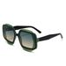 Polygonal Large Frame Sunglasses - Gradient Black Frame (European & American Style, UV Protection)_viptrois.com