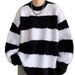 Striped Mohair Sweater Men's Retro High-end Couple Thick Coat_viptrois.com