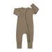 Soft Bamboo Fiber Baby Onesie With Double Zipper & Cuffed Hands/Feet – Long Sleeve Unisex Infant Pajamas For Newborns (0-24M)_viptrois.com