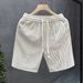 Men's Clothing Diagonal Striped Shorts Casual Pants Loose Sports Shorts Summer Breathable Outer Wear Beach Pants_viptrois.com