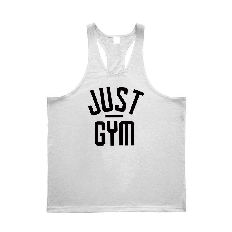 JUST GYM Men's Cotton Fitness Vest American I-shaped Back Slim Training Clothing Cross-border Popular Tide_viptrois.com