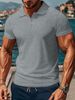 Men's Clothing Jacquard Breathable Casual V Neck Top Popular Buckle_viptrois.com