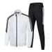 Men's Sportswear Set - Classic 3-Stripe Track Jacket & Jogger Pants, Cotton-Blend Comfort For School & Casual Wear_viptrois.com