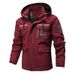 Men's Lightweight Windbreaker Jacket - Waterproof & Breathable Outdoor Coat With Hood, Multiple Pockets, Polyester Blend, Slim Fit For Spring/Autumn_viptrois.com