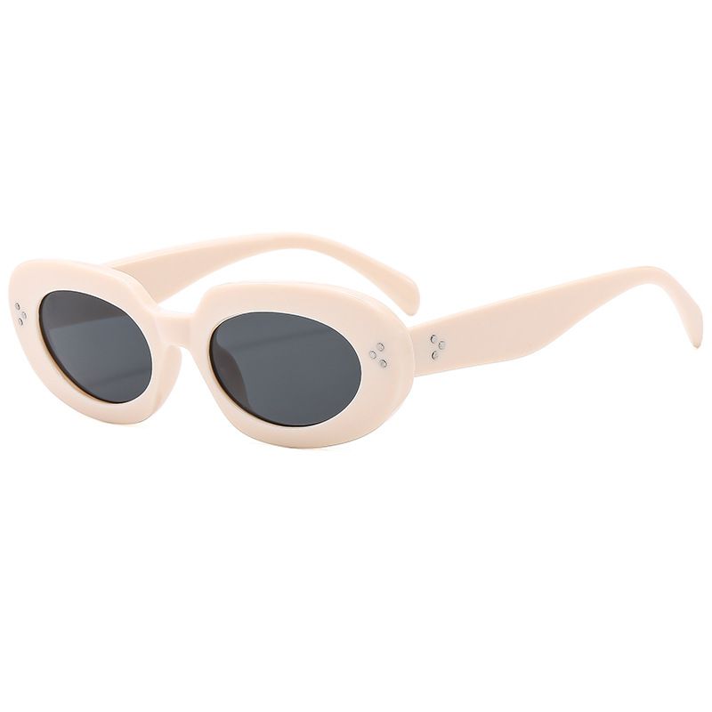 Men's Sunglasses Retro Men's Rice Nail Sunglasses Black Oval Glasses Elegant Fashion Trend Women's Sunglasses_viptrois.com
