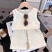 Kid's Clothing 2024 summer new girls' vest two piece knitted two piece suit_viptrois.com
