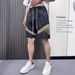 Men's Summer Casual Ice Silk Shorts Versatile Mid-Length Loose Fit Striped Pants Trendy Elastic Waist_viptrois.com