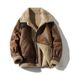 Men's Clothing winter new men's large size fur one piece plus velvet thick lapel motorcycle leather jacket PY1526_viptrois.com