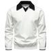 Men's Stylish Autumn Polo Shirt With Layered Collar Design, Long Sleeve Casual Pullover, Trendy Two-Tone Contrast_viptrois.com