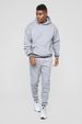 Men's Clothing Ruffled Collar Contrasting Color Splicing Sweatshirt Men's Two Piece Hooded Casual Sports Suit_viptrois.com