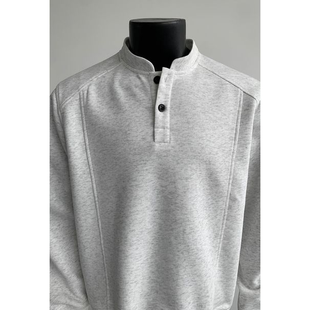 360G Heavyweight Cotton Henley Collar Sweatshirt Men's Spring Autumn American Style Casual Inner Layer Base Shirt Trendy_viptrois.com