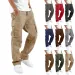 Trousers for Men Full Length Solid Color Loose Multi-pocket Drawstring Pockets Male Cargo Pants 3XL 240813_viptrois.com