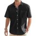 Men's Clothing New Men's Cotton And Linen Short Sleeve Shirt Casual Button Shirt Beach Summer Tops With_viptrois.com