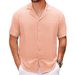 Men's Clothing Independent Station Men's Shirt Summer New Suit Collar Solid Color Short Sleeve Jacquard Men's Shirt A0303_viptrois.com