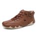 European Warm Series Top Layer Cowhide High-top Martin Cotton Shoes Octopus Autumn Winter Fleece-lined Unisex Outdoor Ankle Boots_viptrois.com