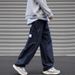 Japanese Functional Splicing Casual Pants Men's Spring And Autumn Loose Straight Basic Cityboy Wide-leg Tooling Trousers Men_viptrois.com