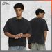 Men's Clothing Men's Vintage Boxy Cotton T-Shirt - Distressed Streetwear Tee For Casual Wear (Black/White, S-XXL)_viptrois.com
