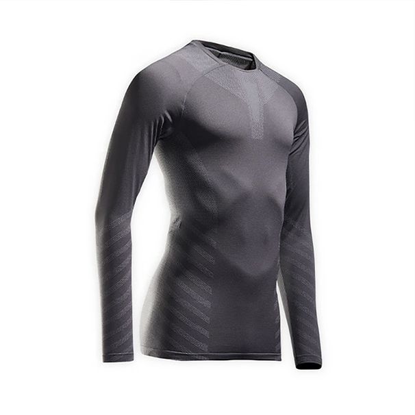 Men's Autumn Men's T Shirt American Youth Seamless Long Sleeved T Shirt Men's High Elastic Quick Drying Running Sports Bottoming Shirt_viptrois.com