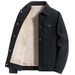 Fleece Thickened Jacket, Retro Trend Casual Versatile Lapel Simple Tooling Top_viptrois.com