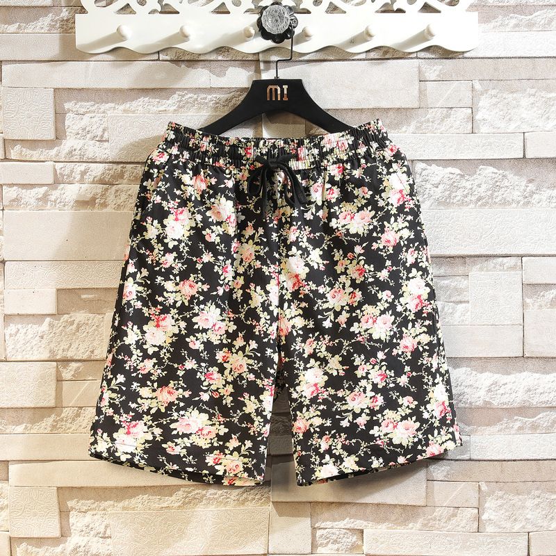 Men's Clothing Casual Pants Loose Youth Beach Pants Patterned Shorts_viptrois.com
