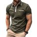 Men's Summer Polo Shirt With Contrast Pocket – Slim Fit Cotton Blend Short Sleeve T-Shirt (10 Colors, S-Xxl)_viptrois.com