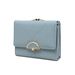 Wallet Card Cases Short Women's Wallet New Style Small Fresh Sweet Semi Circular Printing Hardware Buckle Student Three Fold Coin Purse_viptrois.com