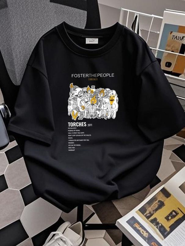 Foster The People Torches Album Heavy Cotton T Shirt Summer Designer Clothes Slightly Stretched Versatile Breathable Casual Soft Fashion Stylish_viptrois.com
