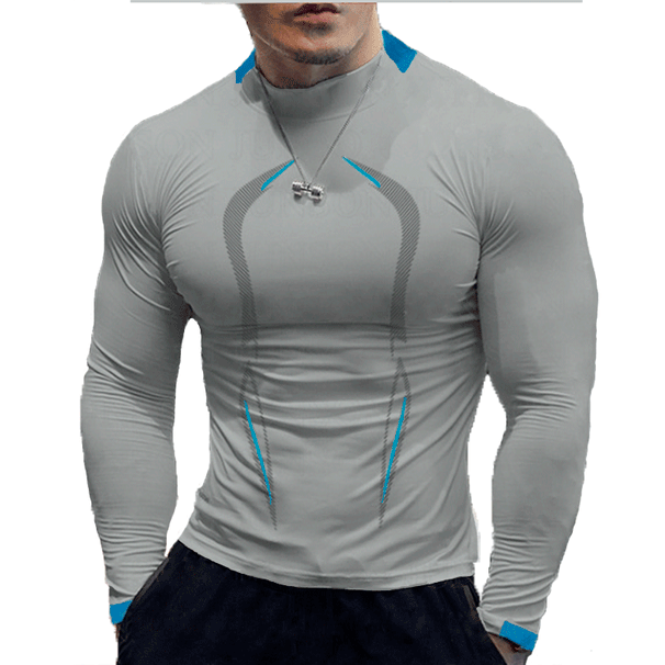 Summer men's fitness training breathable short European size quick drying clothes Men's sports fashion long sleeved_viptrois.com