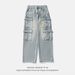 Men's Clothing Original Multi Pocket Design Jeans Men's Spring Style Washed Old Fashioned Loose Japanese Style Denim Trousers Q_viptrois.com