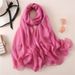 Solid Color Scarf Thin Large Scarf Tourism Sun Protection Decoration Photography Shawl Smooth Crepe Plain Color Scarf_viptrois.com