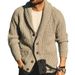 Men's Clothing Solid Color Lapel Long Sleeve Outerwear Knitwear 1950S Vintage Sweater Trend SY0055_viptrois.com