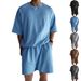 Men's Clothing new summer shorts short sleeves men's terry casual round neck sports men's two piece suit_viptrois.com