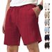 Men's Clothing Loose Solid Color Shorts Jacquard Cloth Drawstring Casual Shorts Beach Pants_viptrois.com