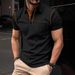 Men's Clothing Men's Short Sleeve Polo Shirt Men's Lapel T Shirt Tops Solid Color Polo Men_viptrois.com