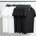 boy New T-shirt For Men 2024 Summer Simple Commuting Casual Short Sleeve Top Solid Color Round Neck Couple Base Shirt_viptrois.com