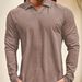 Men's Thermal Polo Shirt Long Sleeve Winter Outdoor Sports Top Soft Fleece-Lined Comfort Fit Fashion Trends_viptrois.com