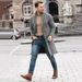 Men's Mid-Length Houndstooth Jacket Men's Jacket_viptrois.com