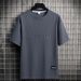 Men's Clothing Short Sleeved T Shirt Men's Summer Trendy Brand Steel Stamped Letter Printing Half Sleeved Clothing Loose Ice Silk T Shirt_viptrois.com