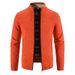 Men’s Fleece-Lined Stand Collar Knit Sweater – Slim Fit Zip-Up Cardigan For Fall & Winter (Sizes S-4XL)_viptrois.com