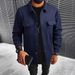 "Men's Wool-Look Jacket – Autumn Single-Breasted Coat With Lapel & Flap Pockets In Black/Army Green/Navy/Dark Gray (S-XXL)"_viptrois.com