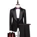 Men's Clothing New Jacquard Men's Suit Green Collar Single Button 3 Piece Suit Large Size Wedding Dress Specially_viptrois.com