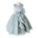 Girls Bow Dress New Style Children's Dress Princess Cross Border Children's Clothing Solid Color Mesh Princess Dress Live Supply_viptrois.com