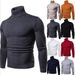 Men’s Slim Fit Turtleneck Sweater – Korean-Inspired Wool Blend Knit For Autumn & Winter (White/Beige/Caramel/Black_viptrois.com