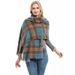 Unisex Retro mesh red blue plaid scarf women's shawl_viptrois.com