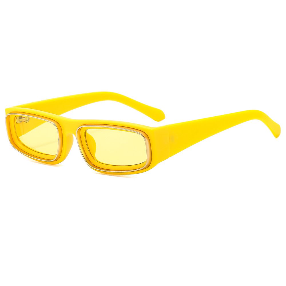 Men's Sunglasses New Square Frame Sunglasses Personality Double Circle Metal Frame Fashionable And Simple Sunglasses Rectangular Sunglasses_viptrois.com