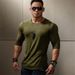 Solid Color Blank Fitns T-shirt For Men's Cotton Breathable Sports Autumn And Winter Fashion Trend Slim Fit Long_viptrois.com