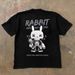 American Ins Trendy Rabbit Print Short Sld T-shirt For Men, 230g Pure Cotton, Summer Loose Round Neck Casual Half_viptrois.com