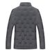Men's Clothing Winter men's short Silk cotton jacket for middle aged and young people, stand up collar white duck Silk cotton casual warm slim jacket for men_viptrois.com